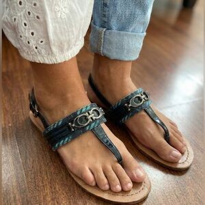 Coach Patterned Strappy Sandals Sz 6